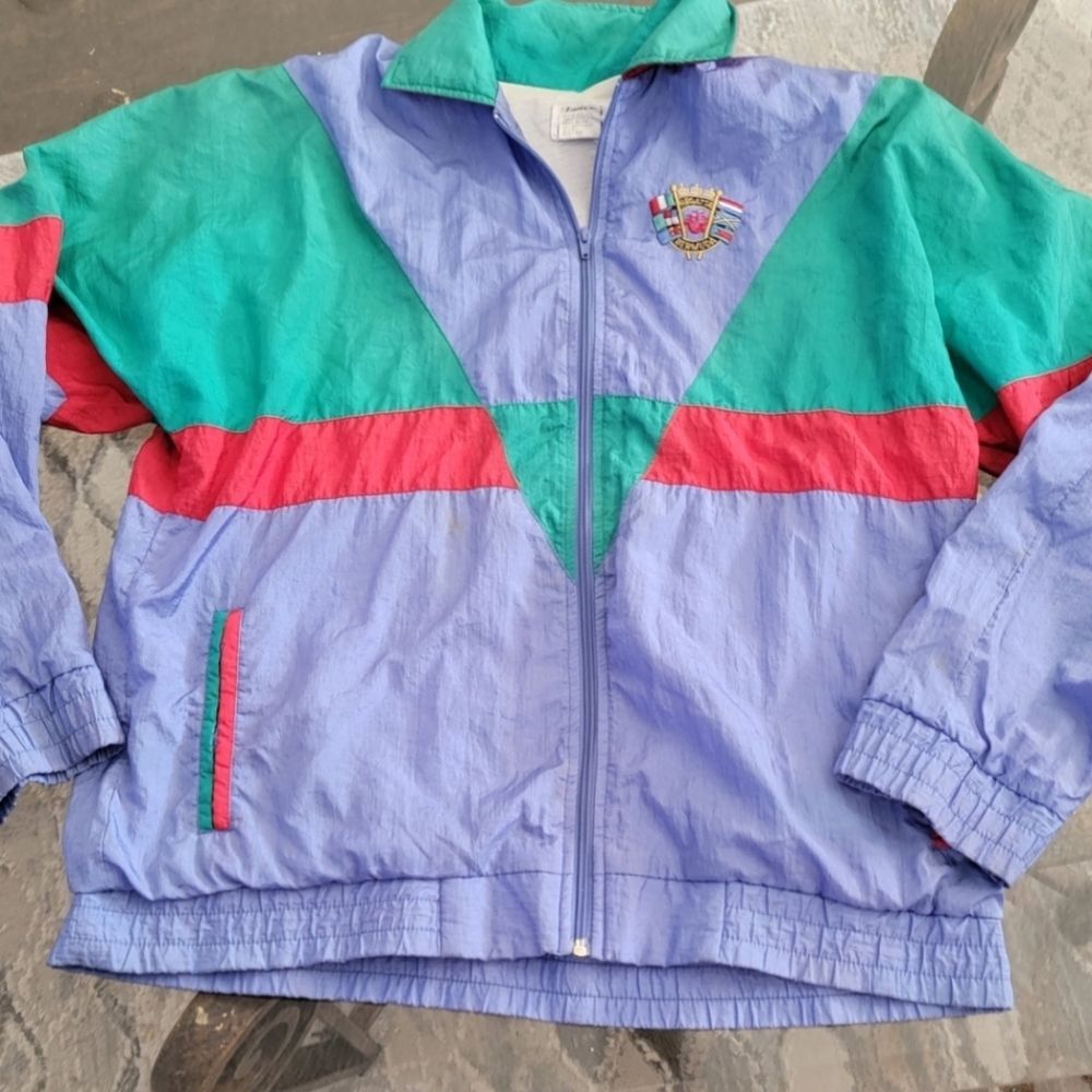 Vintage Davidson's of Bermuda leisure Jogging track jacket purple Size L  70's *